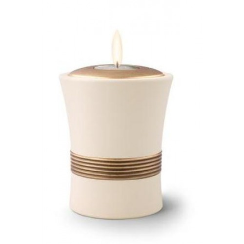 Ceramic Candle Holder Keepsake Urn (Luxor Design) – CREAM